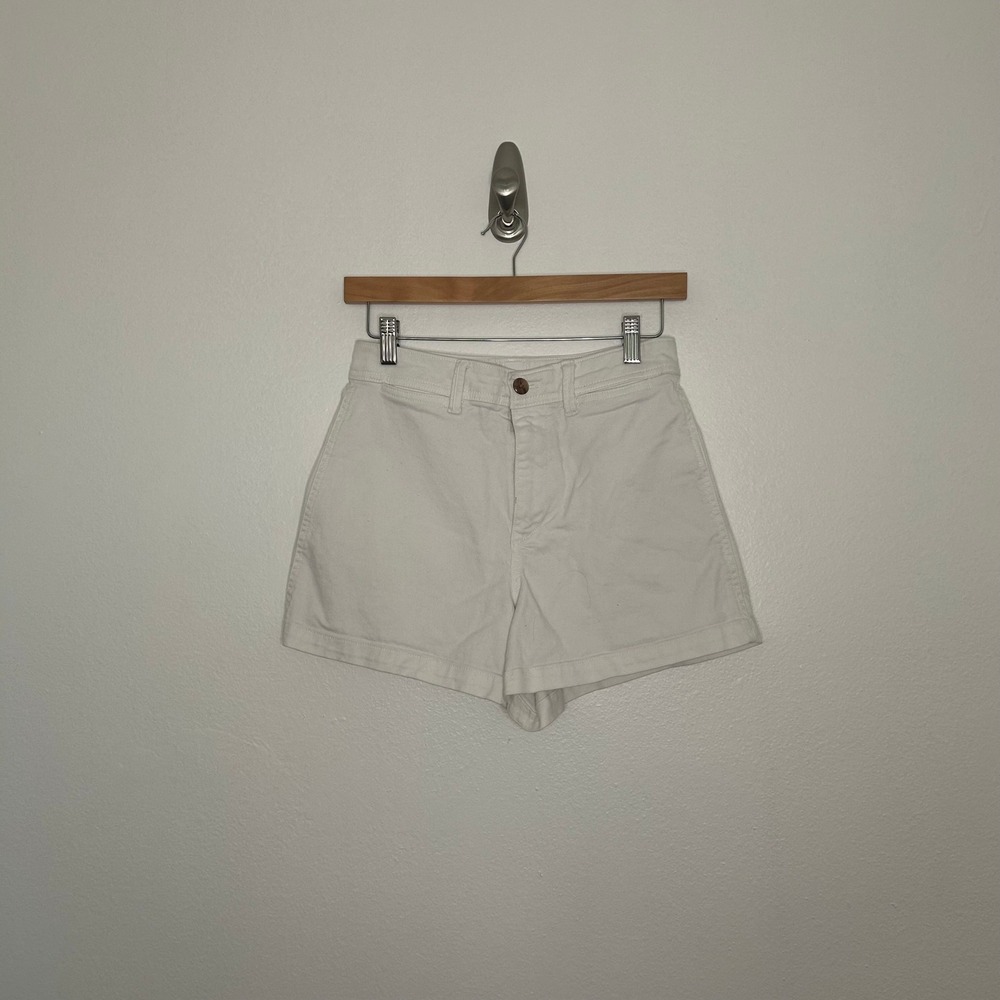 Gap Womens High Rise Denim Shorts Ivory White 4 Inch Inseam Size 4